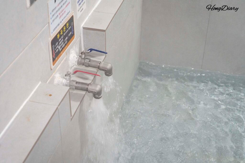 Private in-room hot spring bath at Bugok hotel, Changwon Korea