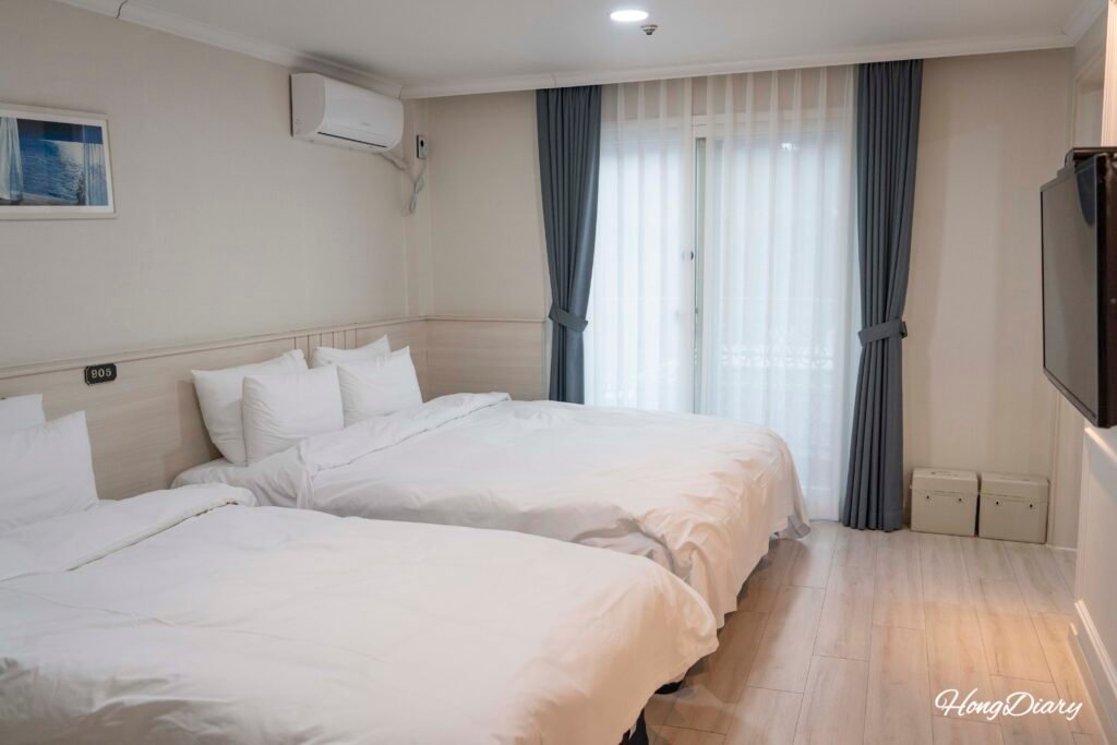Guest room at Bugok Royal Tourist Hotel with ondol floor heating