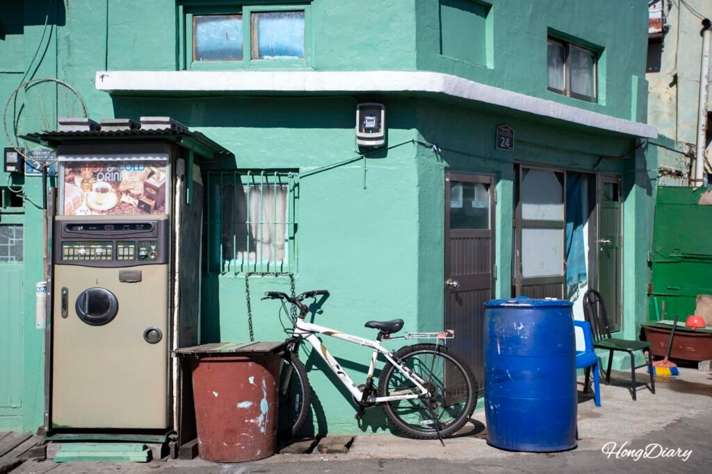 Street view of Ganggangyi Art Village in Yeongdo, Busan
