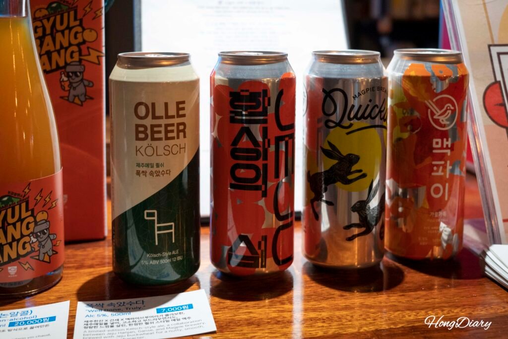 Licor tradicional de Jeju envasado en lata para llevar en Jeju-Hanjan Mercado Dongmun