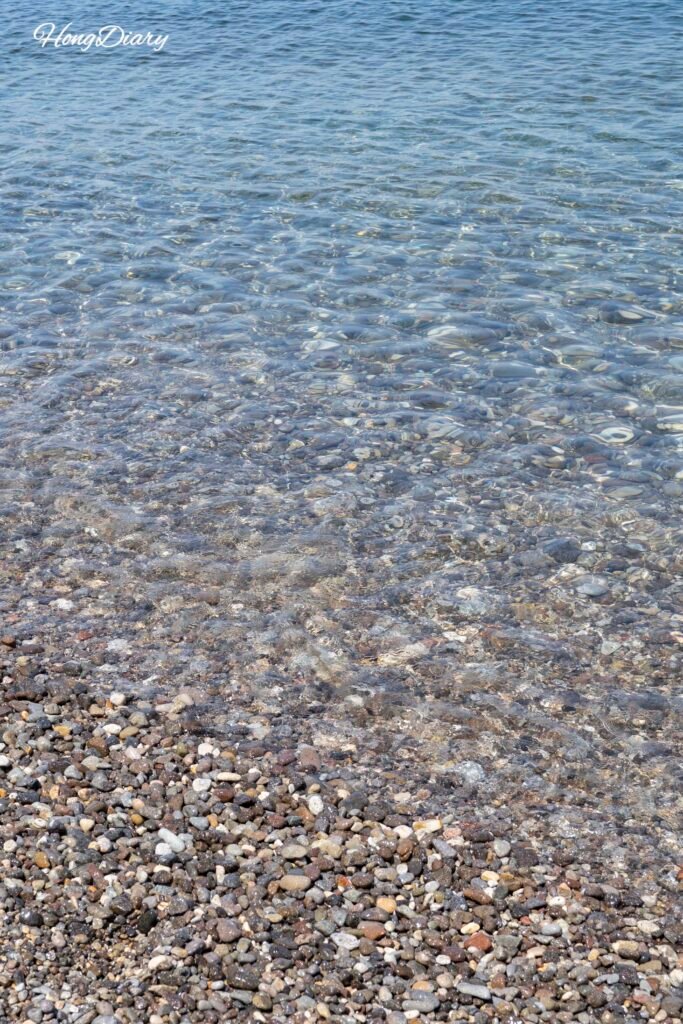 Crystal clear shallow water at Oryugo Ara Beach Gyeongju Korea