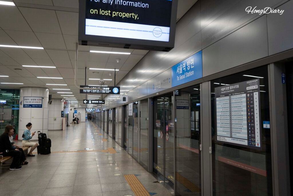 AREX All-Stop train platform at Incheon Airport