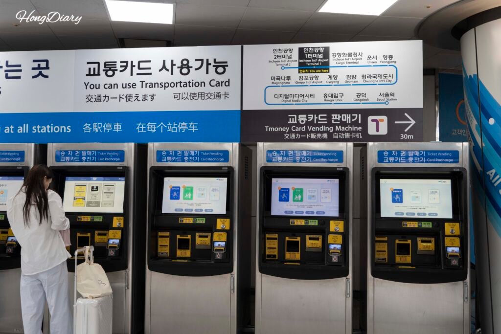 仁川空港の一般列車(All-Stop)券売所