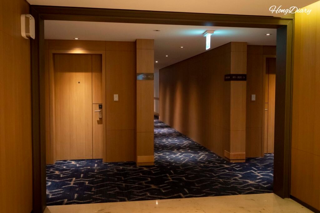 Pasillo interior de Astar Hotel, Jeju