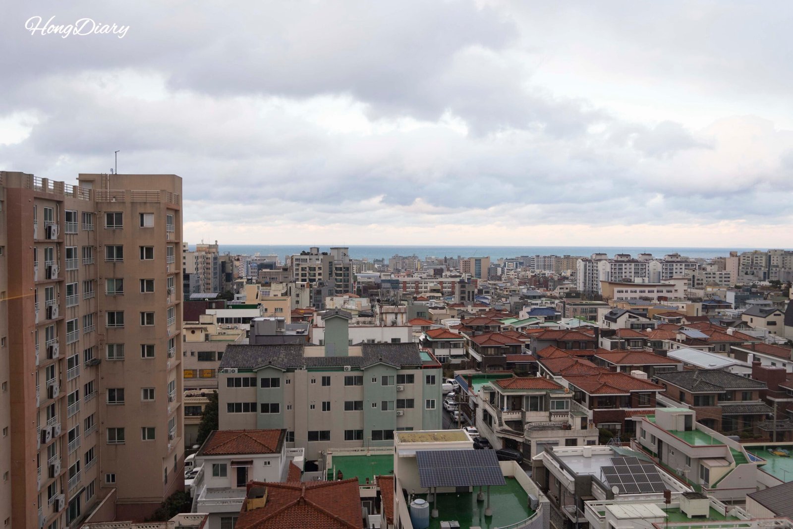 Ocean view from a guest room at Astar Hotel near Jeju Airport