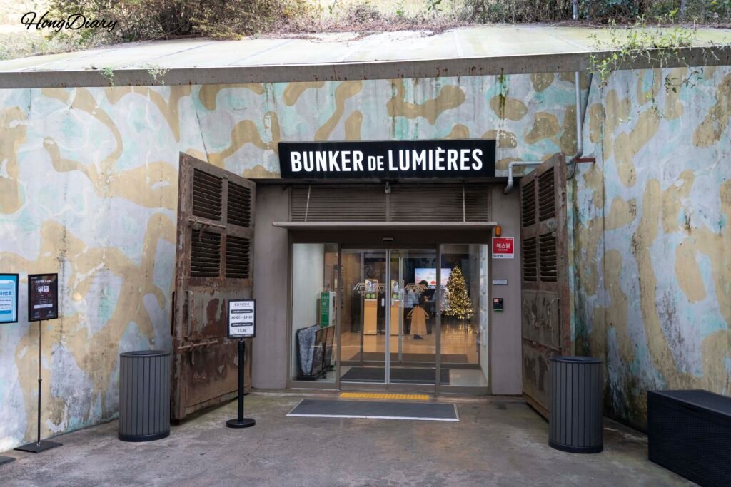 Entrance path to Bunker des Lumieres Jeju in Seongsan Seogwipo