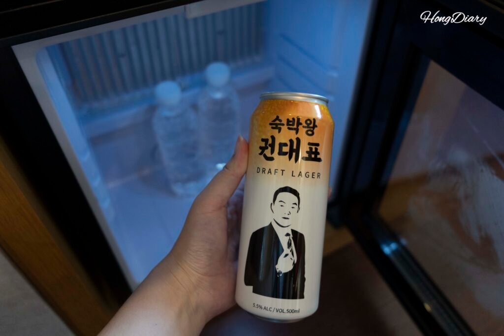 Complimentary beer and bottled water provided in room at Central Seven Hotel Busan