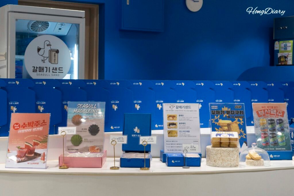 カルメギサンド釜山駅で販売されている商品の全体像