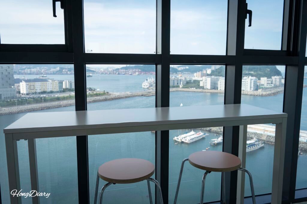 Vista al mar desde la terraza del Grazie Hotel Busan Yeongdo