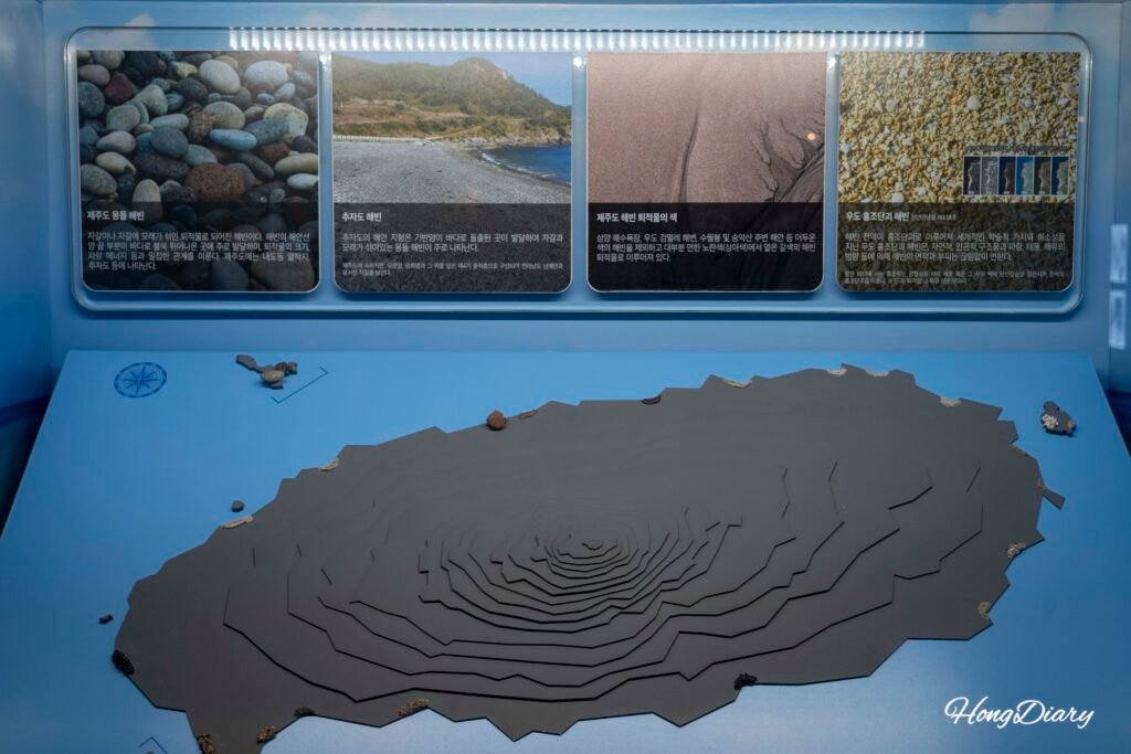 Jeju Island geological map in the geology hall of Jeju Folk and Natural History Museum