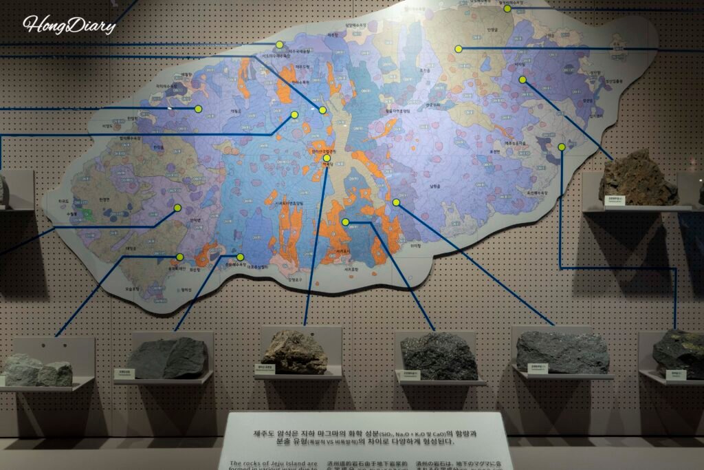 済州民俗自然史博物館の地質館に展示された済州島の地図