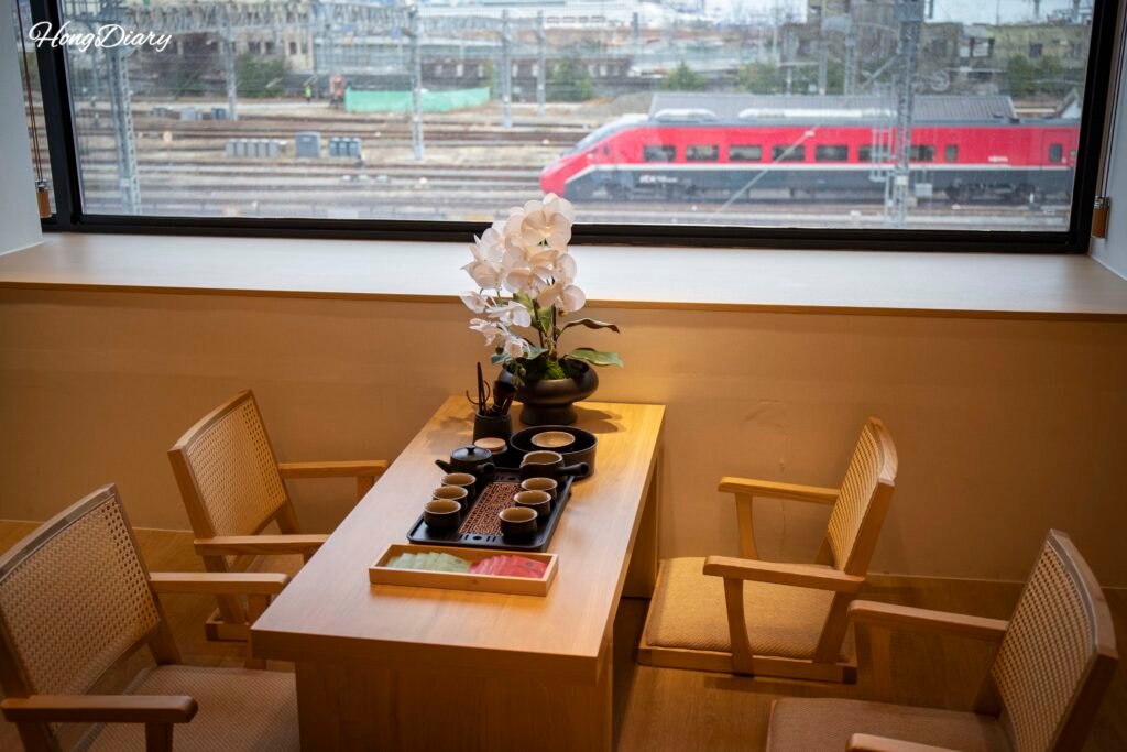Espacio de ceremonia del té en la habitación Cho de Jeongonjae Busan