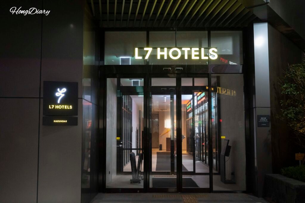Entrance of L7 Haeundae by Lotte Hotel in Busan Haeundae