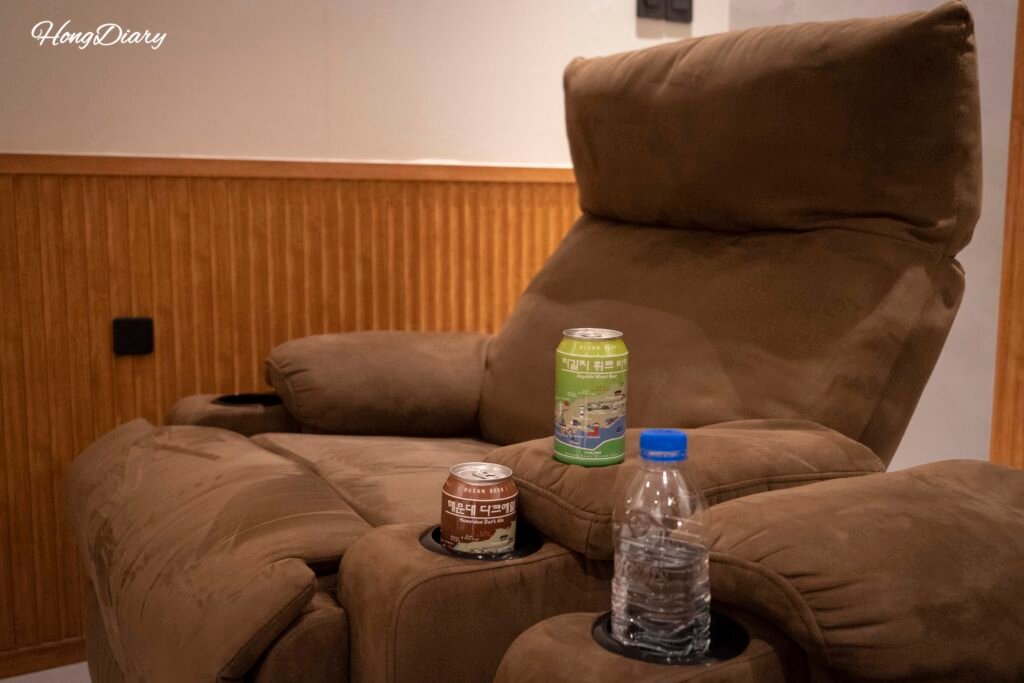 Cinema room recliner inside Lyrical Hotel Busan Yeongdo Type B room