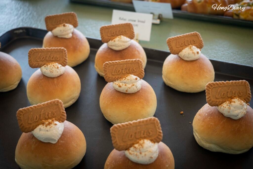 Lotus cookie bread at Seogwipean Bakery, Jeju