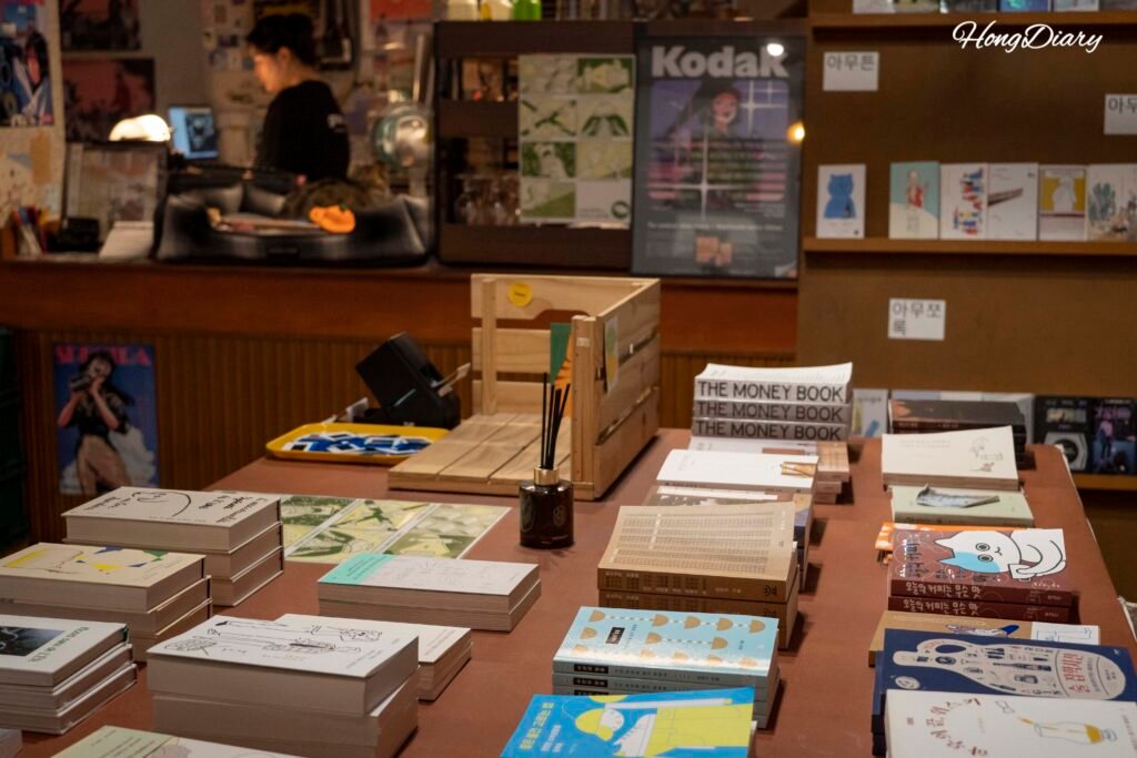 Independent books and art titles for sale at Simple Bookstore Daegu