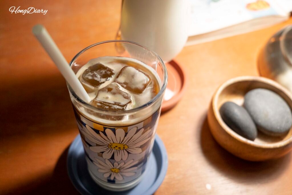 Coffee and drinks served at Simple Bookstore, retro cafe in Daegu