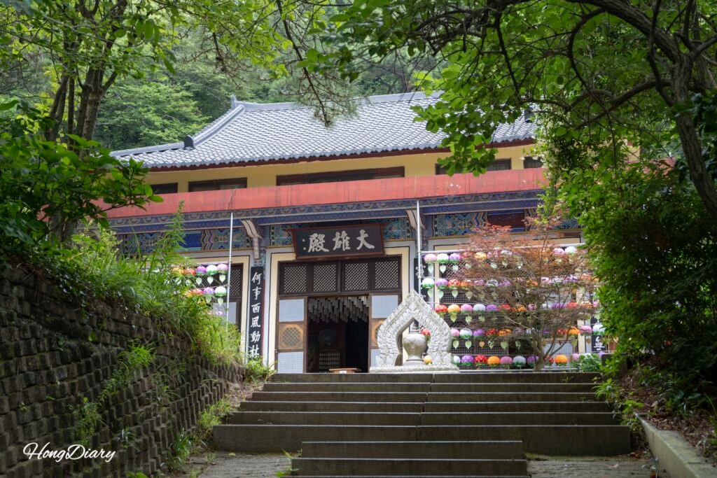 Exterior of Taejongsa Temple hall in Taejongdae Busan