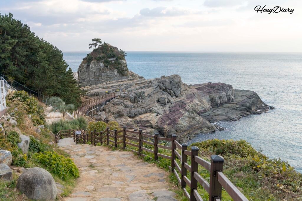 Sinseomdae trail and garden in front of Windyhill Resort, Geoje