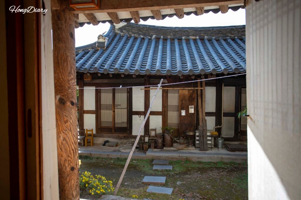 Yangsajae traditional Korean hanok building with tiled roof and wooden eaves
