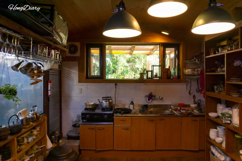 Kitchen area at Yangsajae where free breakfast is served each morning