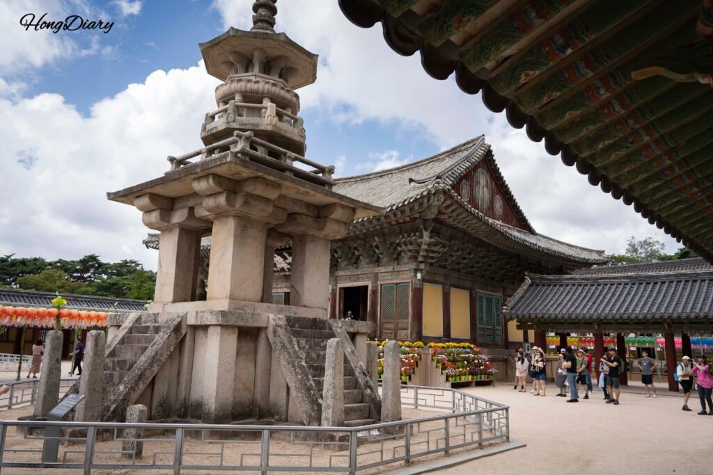 Dabotap stone pagoda at Bulguksa Temple in Gyeongju, an ornate multi-layered National Treasure