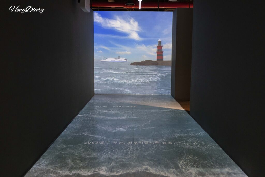 釜山近現代歴史館の第1展示室、デジタル技術で再現された近代の釜山港
