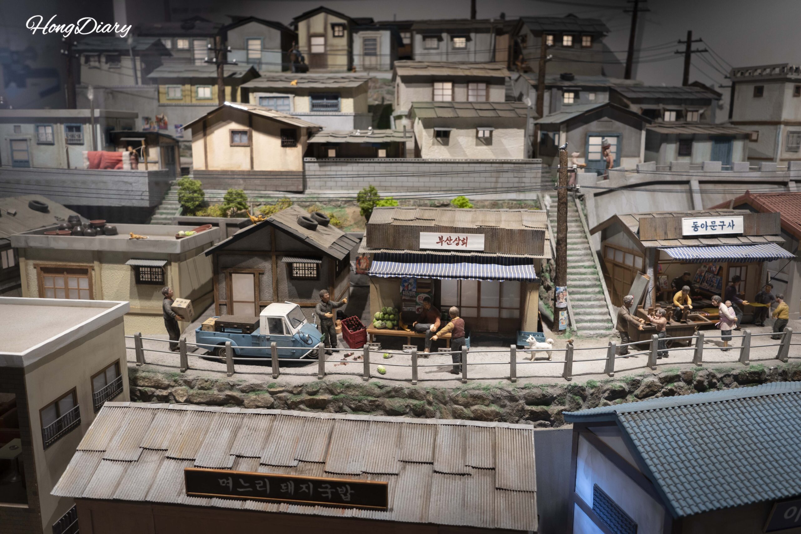 Miniature model of Busan's hillside neighborhoods displayed at the Busan Modern History Museum