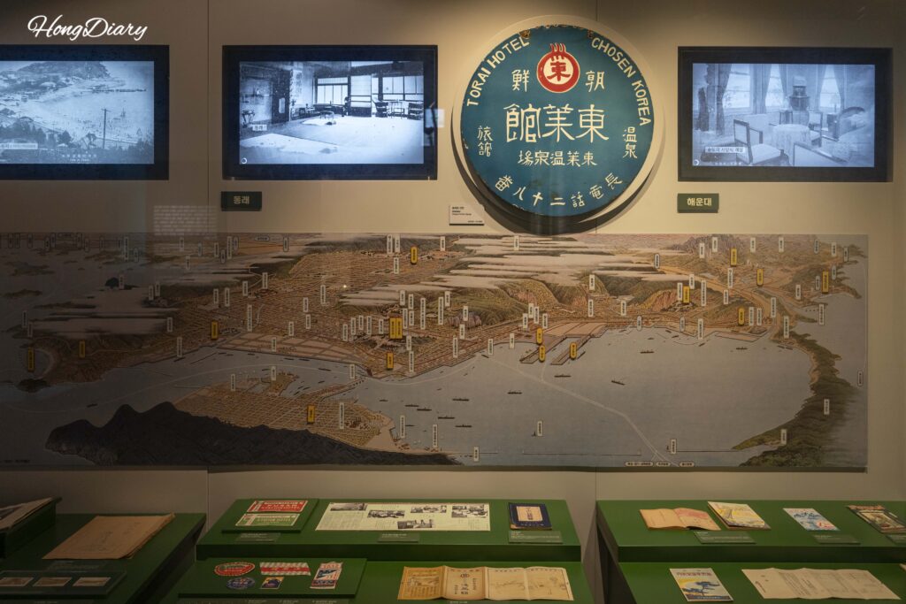 釜山近現代歴史館に展示された釜山の古い地図