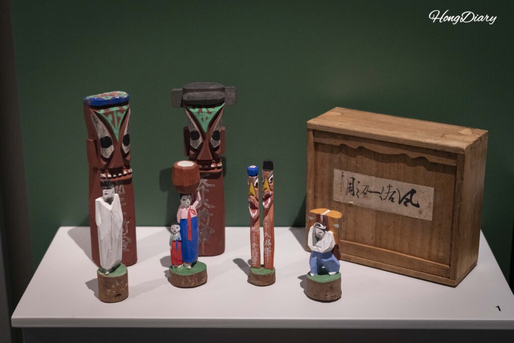 Traditional Korean woodcraft on display at the Busan Modern History Museum