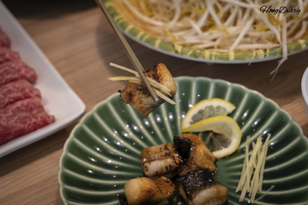 Grilled freshwater eel with special sauce and ginger strips at Cosmos Busan BIFC2