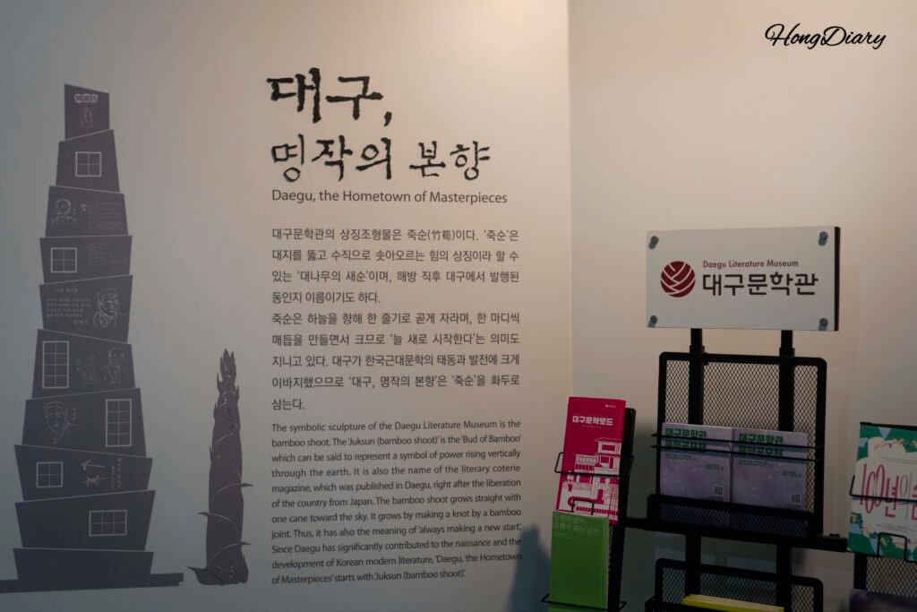 Entrance to the Daegu Literature Museum on the third floor of the Hyangchon Cultural Center building