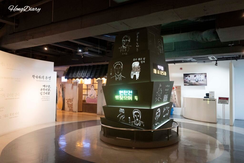 Exhibition hall inside the Daegu Literature Museum in Daegu