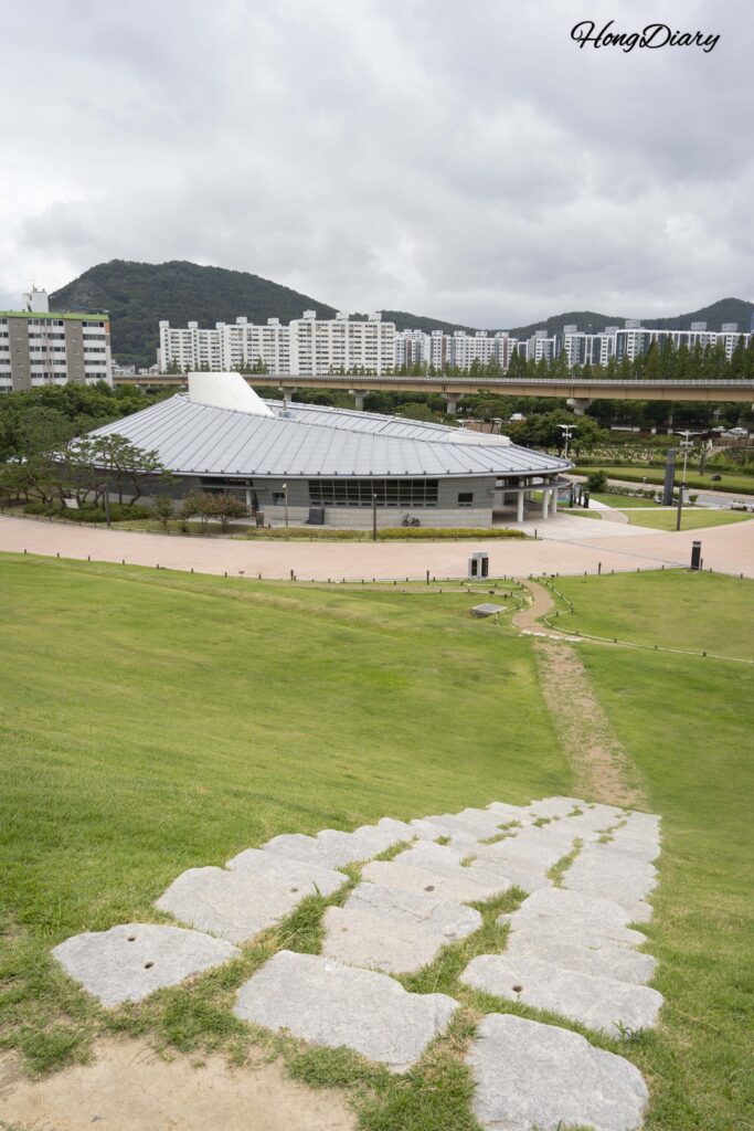 View from the top of the Daeseong-dong Tombs hill overlooking Gimhae