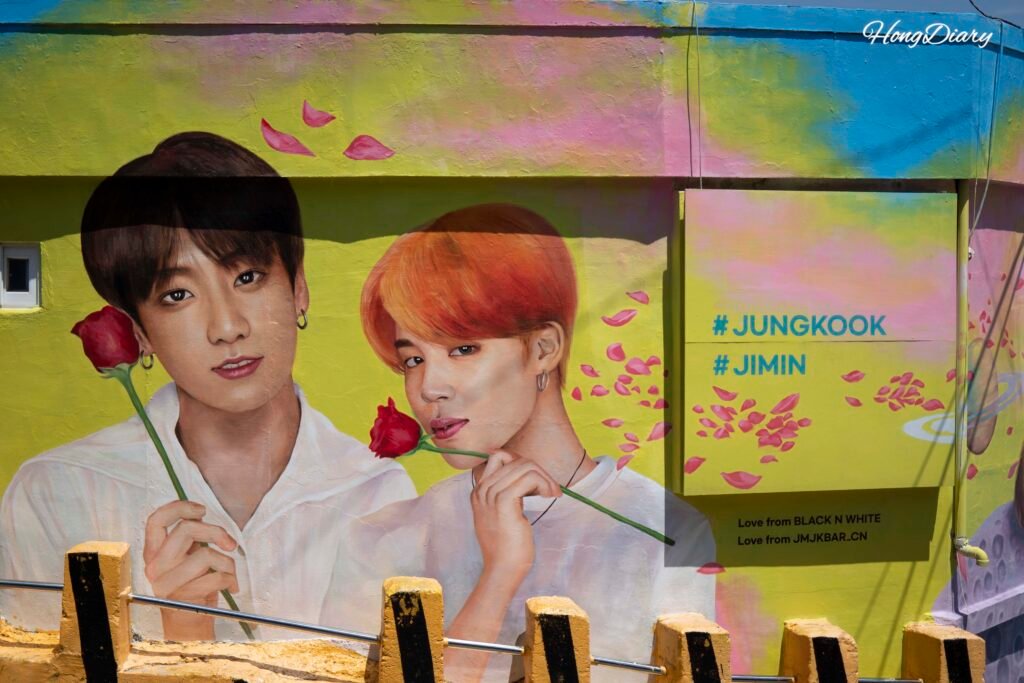 BTS mural Gamcheon Culture Village Jungkook Jimin Busan