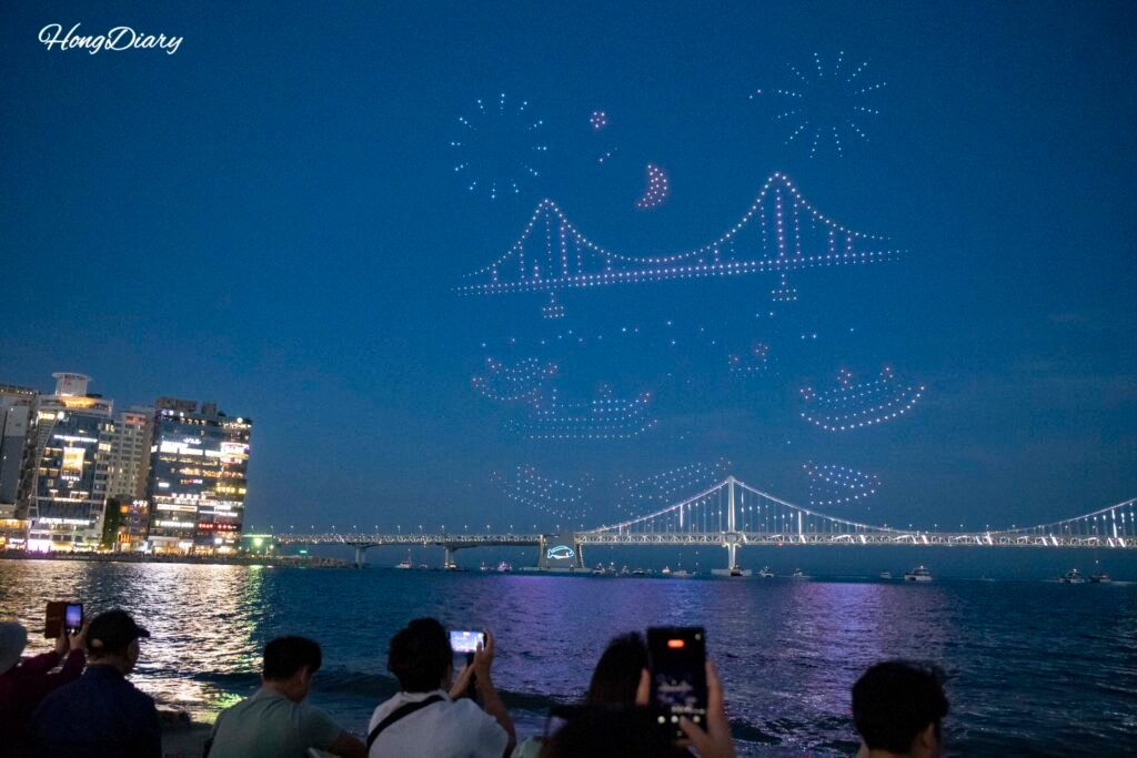 Gwanganli M Drone Light Show sobre el mar en la playa de Gwanganli, Busán 2026
