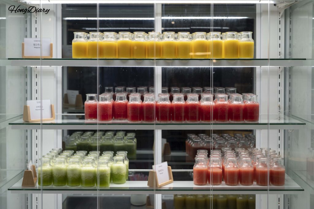 Fresh juice and fruit station at The Buffet at Inter-Burgo Daegu