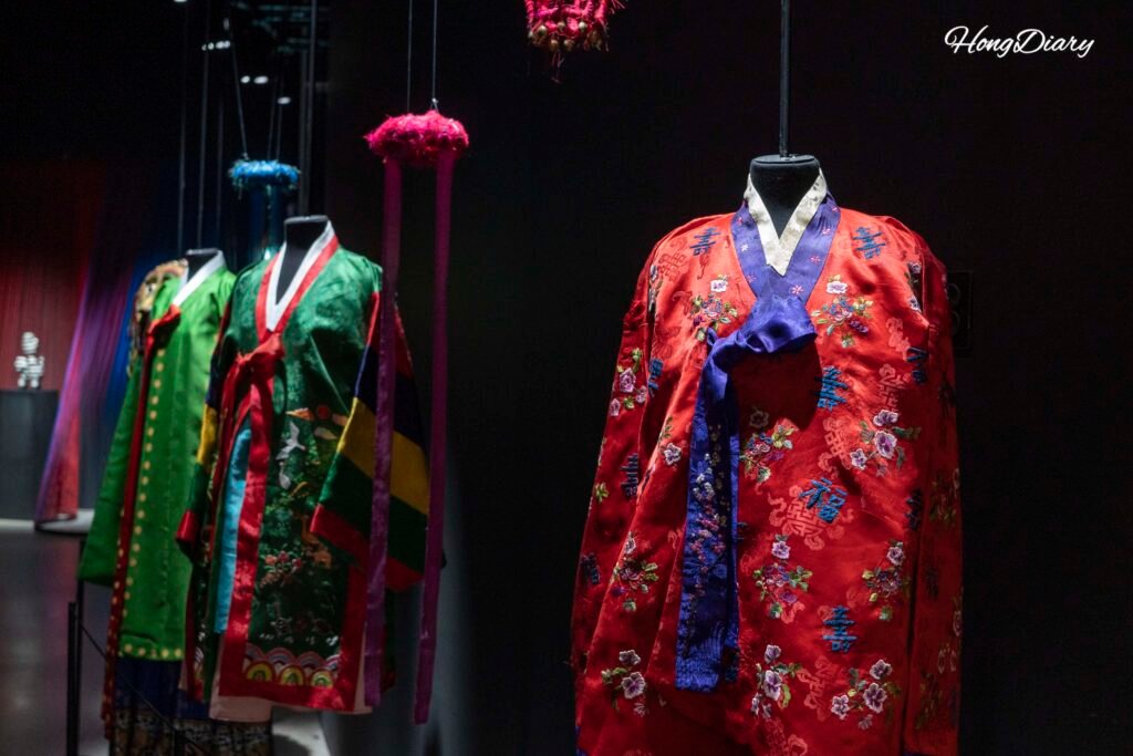 Traditional Korean silk costume on display at the Jinju Silk Museum permanent exhibition