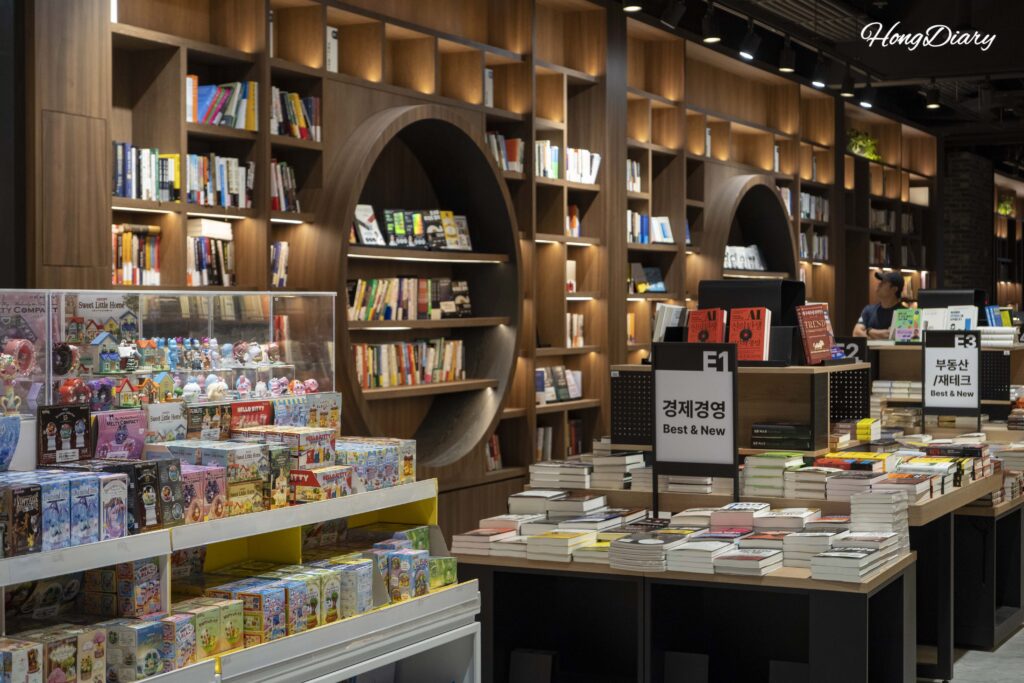 Interior view of Jongno Books bookstore on the third floor of BIFC2 Square Garden in Nam-gu, Busan