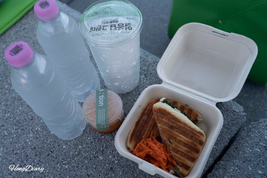 Takeout food brought to Millak Ocean Cinema for eating during the screening
