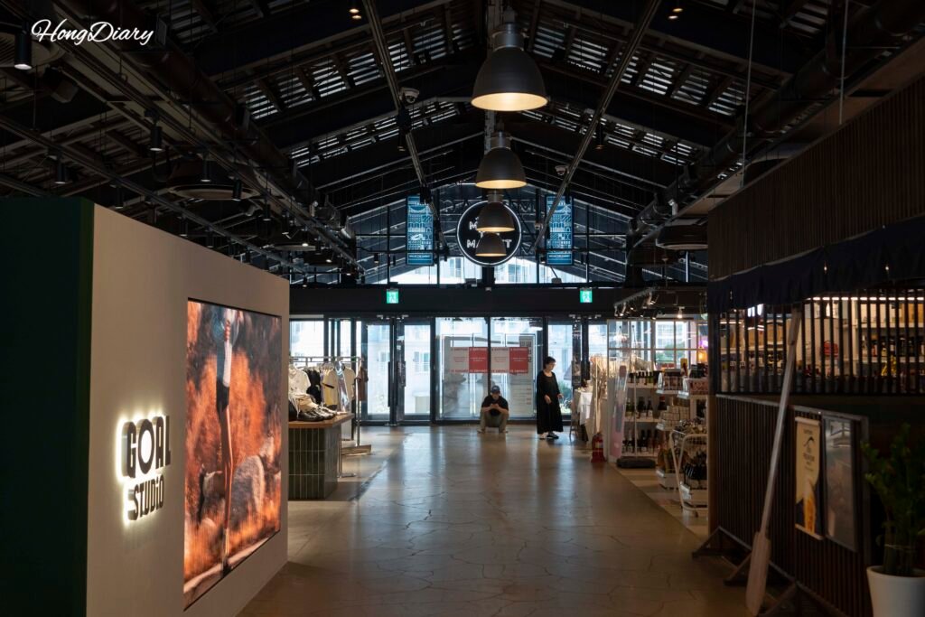 Interior of Millak The Market, a cultural complex near Gwanganli Beach in Busan