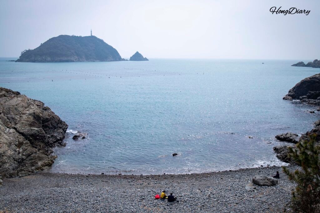 Coastal view of the sea from the Molundae Trail in Saha-gu, Busan