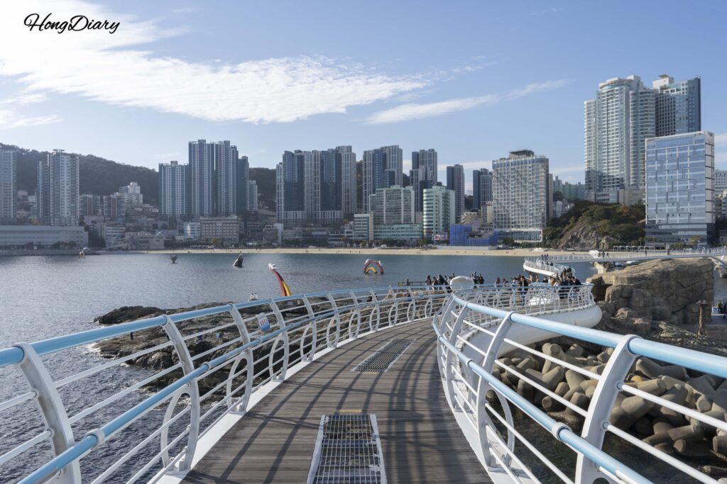 Songdo Skywalk glass-floored walkway near Songdo Beach connecting to Turtle Island, Busan