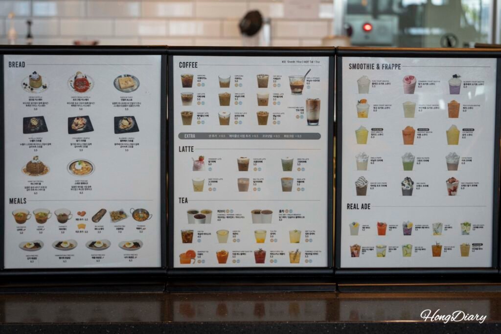 Menú completo de Tea & Books con bebidas, comidas y postres