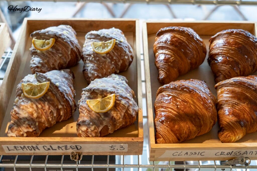 Croissants display at Upper East Bakery Busan