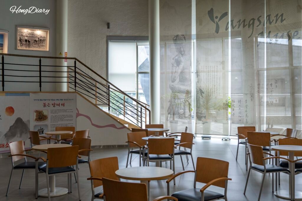 Interior exhibition space inside the Yangsan City Museum