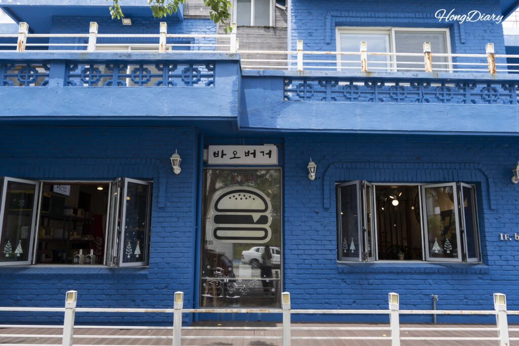 Exterior of Bao Burger, a premium handmade burger restaurant near Songjeong Beach in Busan, South Korea