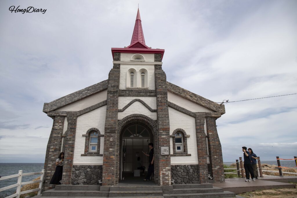 Front view of Jukseong Church during daytime in Gijang, Busan