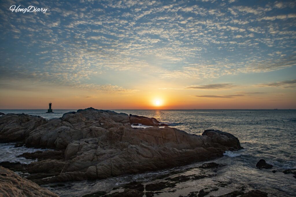 Sunrise photographed at Jukseong Church in Gijang, Busan