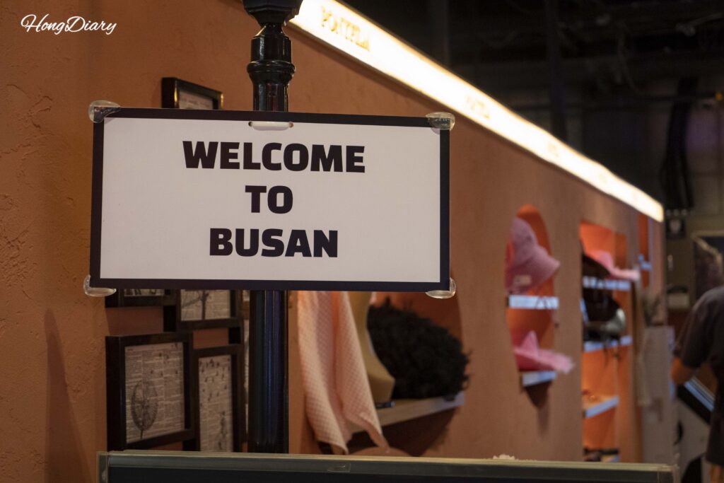 Welcome to Busan pamphlet found inside Millac The Market in Gwangalli